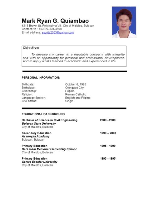 Resume Sample Philippines: Best Resume Tips for Job Seekers.